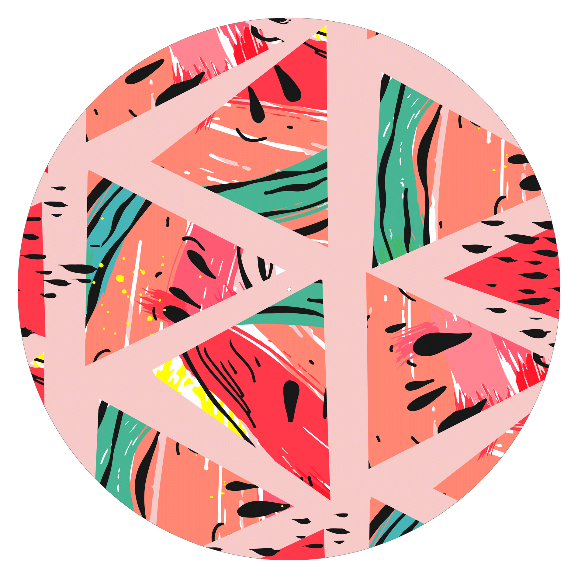 Pink Watermelons - slipmat tappetino DJ 33 giri
